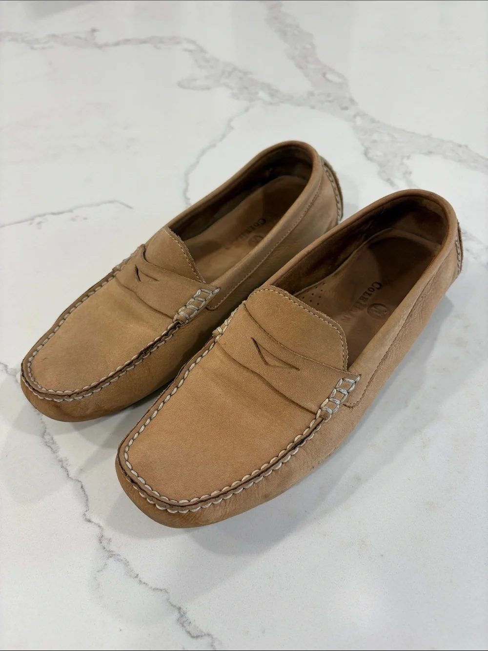 Cole Haan Tan Suede Driving Loafers Size 7.5 AA